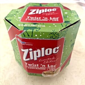 Ziploc Twist n Lock Loc 3pk Limited Edition 16oz round container red lid 817961